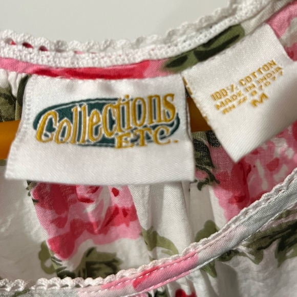 COLLECTIONS ETC. 100% Cotton Floral Nightgown w/ Matching Robe Size M - Picture 2 of 8